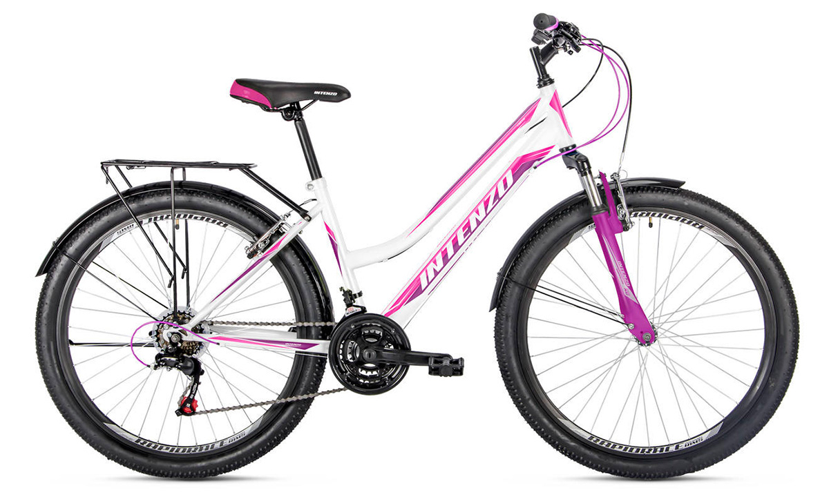 Фотографія Велосипед Intenzo COSTA SUS V-brake 26" (2019) 2019 Біло-рожевий